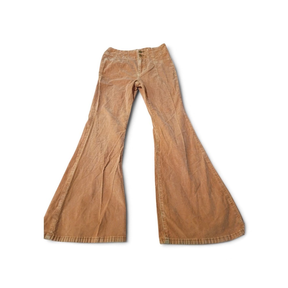 Free People We The Free Tan Corduroy Flare Bell Bottom Pants OB1549781 Size 31